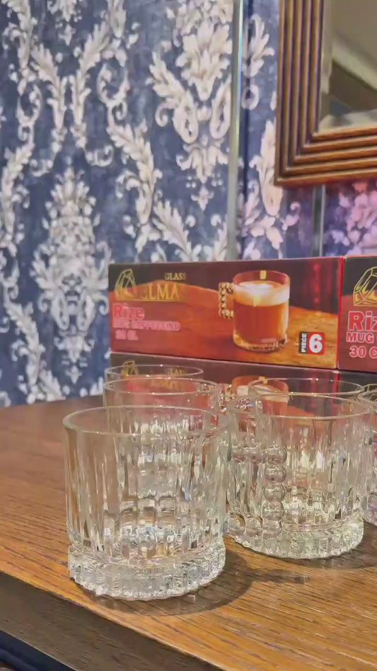 Boncuk Kulplu Cam Cappuccino Bardağı